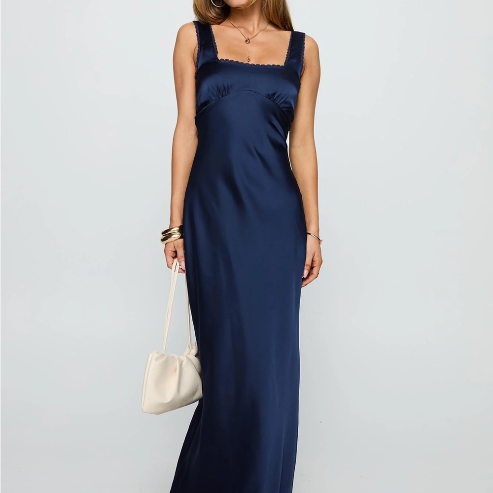 Princess Polly Dasha Satin Maxi Dress Navy